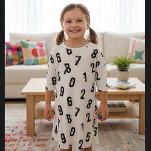 Crew White Dress with Black Numbers Great For Sports Tennis